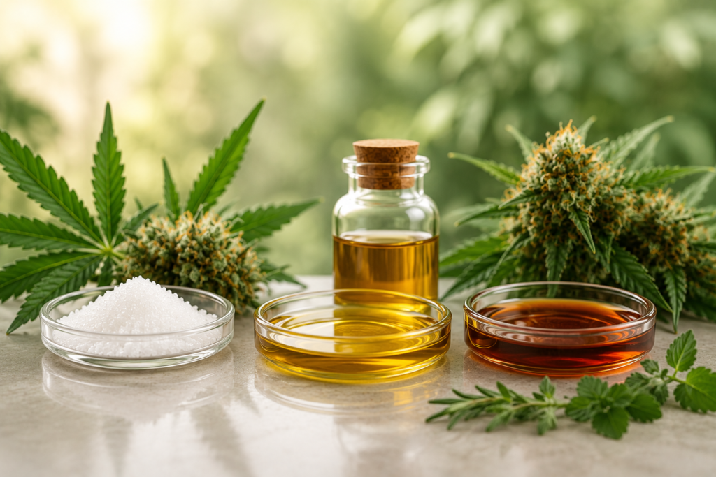 Comparaison entre isolat de CBD, extrait broad spectrum et extrait full spectrum