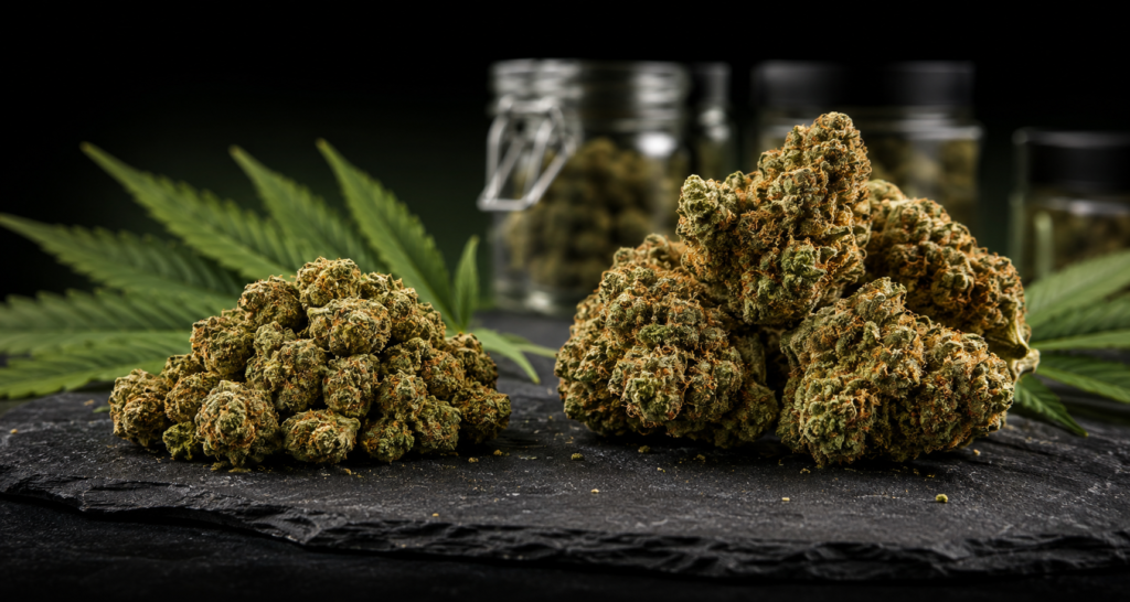 Comparaison entre small buds CBD et grosses fleurs de CBD