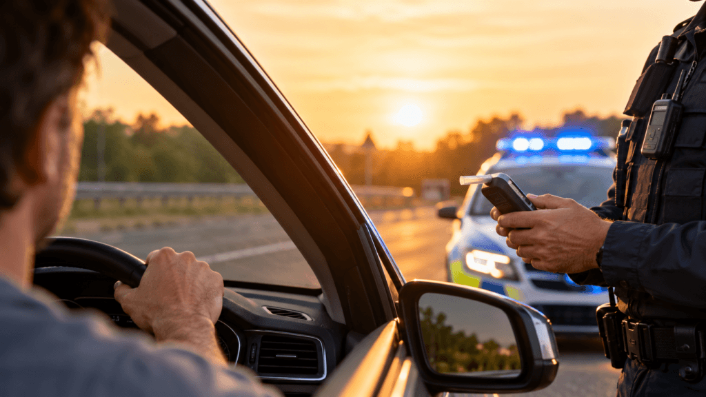 Contrôle routier d’un conducteur illustrant les règles sur le CBD, le THC et la conduite en France
